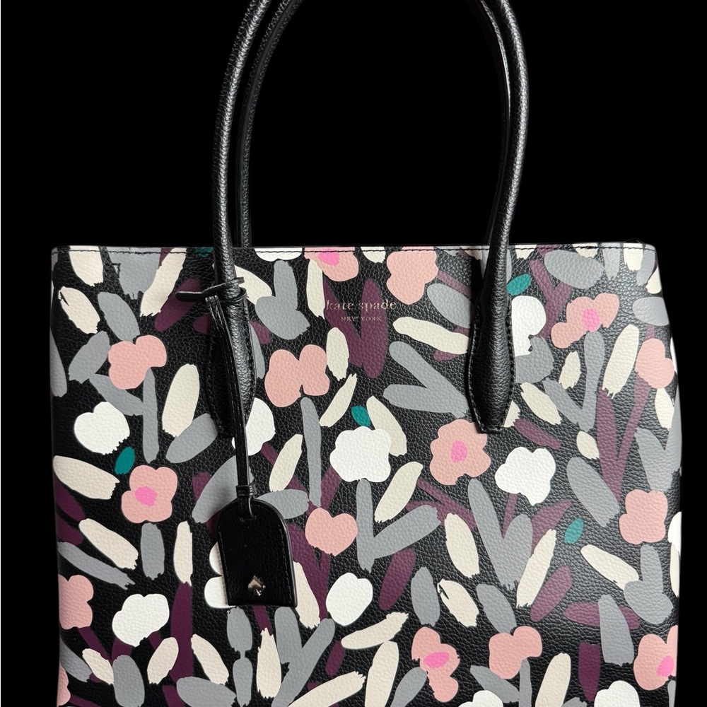 Kate Spade Black Floral Satchel - NWOT Medium Size with Strap PRICE REDUCED!